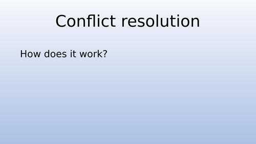 Conflict resolution instructions