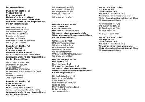 Die Körperteile - Der Koerper - Body parts (German)