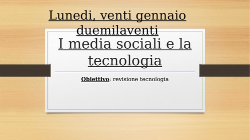 Social media and technology ITALIAN