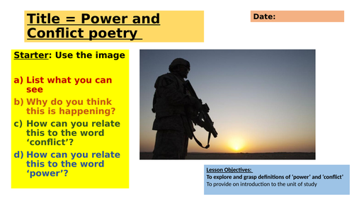 Introduction Power and Conflict Poetry
