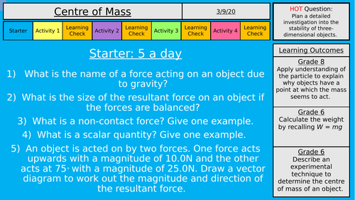 AQA Forces - Physics - Centre of Mass