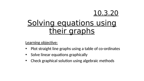 Solving linear equations graphically