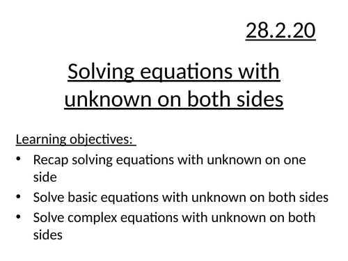 Solving linear equations unknown both sides