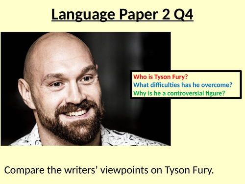 Language Paper 2 Question 4 Tyson Fury