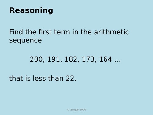 Quick Questioning - Reasoning - Linear Sequence