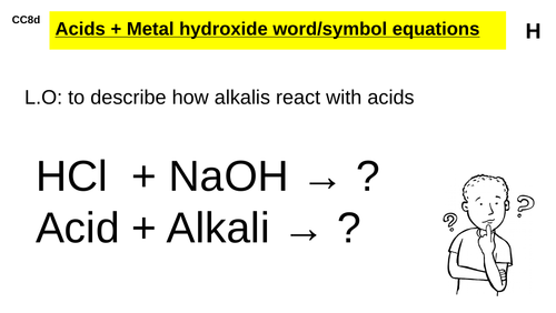 Edexcel acid and metal hydroxide word and symbol equations Gd 5-9