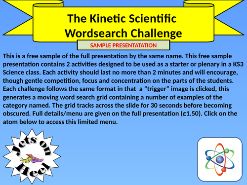 Free Sample Kinetic Science Challenge