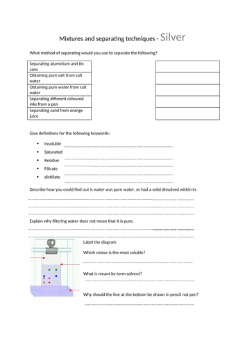 Mixtures and separation differentiated tasks