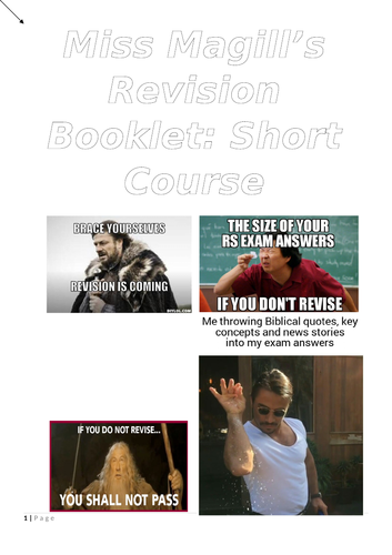 AQA GCSE RS Short Course Revision Booklet