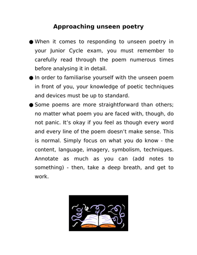 unseen poetry sample essay