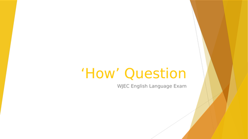 How Question WJEC GCSE English Language exam revision