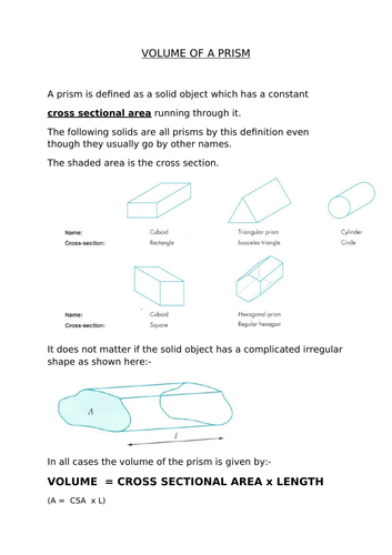 VOLUME OF A PRISM 9-1