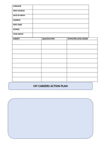 Careers Action Plan