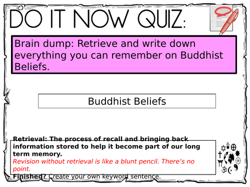 AQA Buddhism Beliefs - Revision Flash Cards