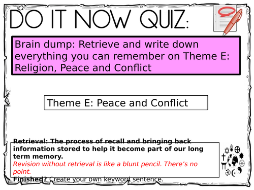 Theme D - Peace and Conflict Flash Cards (Buddhism and Christianity)