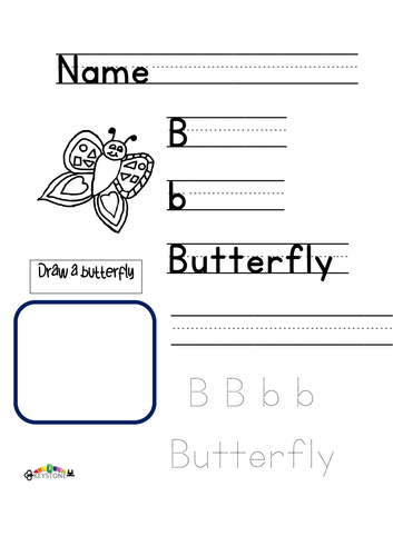 Practice writing the letter b