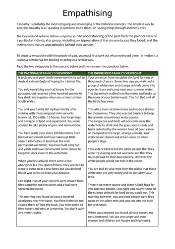 Australian Frontier Wars - 11 Modern History - Exam preparation