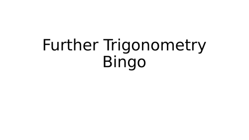 Sine Rule, Cosine Rule, Area of Triangle  Bingo
