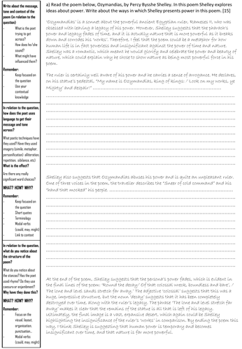 Eduqas Poetry Anthology - Model - Power - Ozymandias - Hawk Roosting