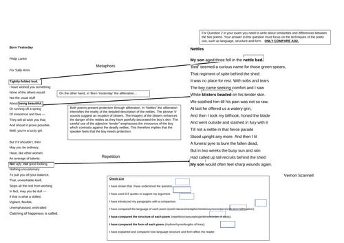 AQA English Literature Unseen Poetry Q2