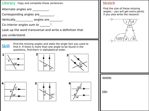3.2 parallel lines and transversals worksheet answers image