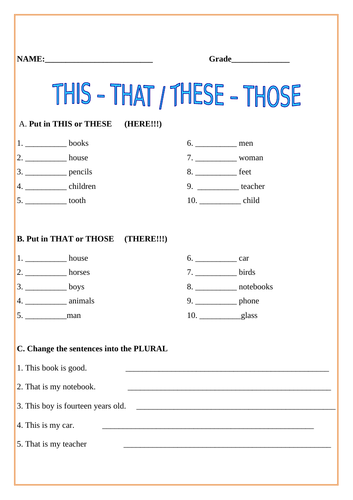 DEMONSTRATIVES” “THIS-THESE  THAT-THOSE
