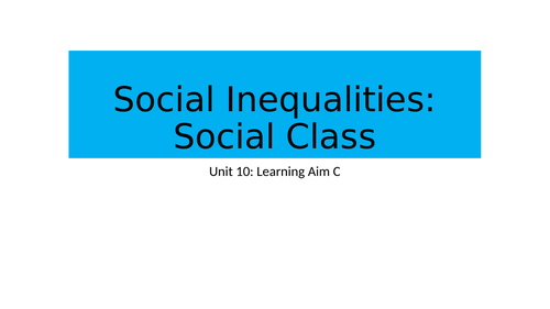 BTEC National Health and Social Care Unit 10 Inequalities Learning Aim C