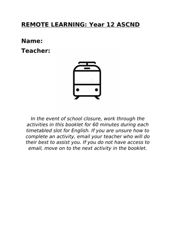 FREE Home Learning  A LEVEL Edexcel A Streetcar Named Desire