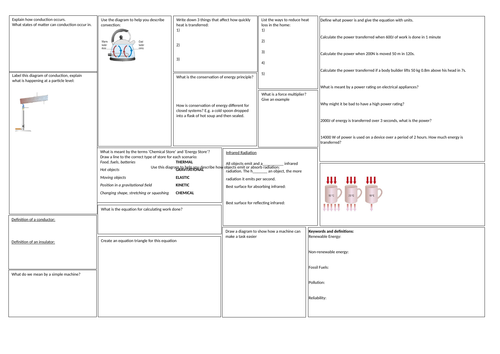 KS3 Energy Revision Mat