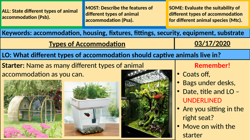 Types of Accommodation - Animal Care