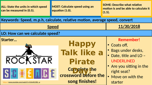 Speed - Pirate Day - KS3