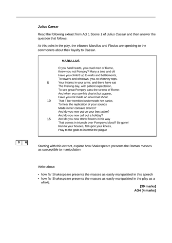 GCSE Julius Caesar Exemplar: 1.1