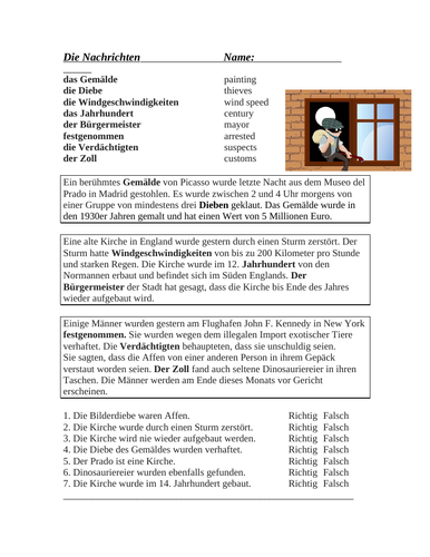 Die Nachrichten: German Reading in Passive Voice - Das Passiv Lesung