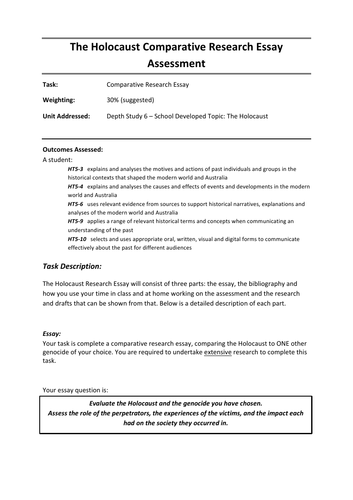 Holocaust Comparative Essay - Assessment Task