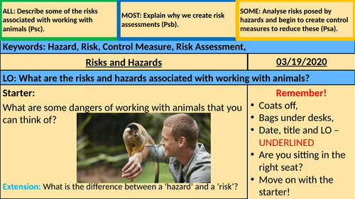 Hazards and Risks Animal Care (BTEC)