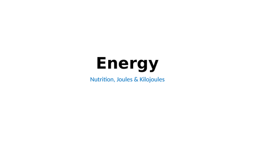 Energy for Humans - Lesson & Activities