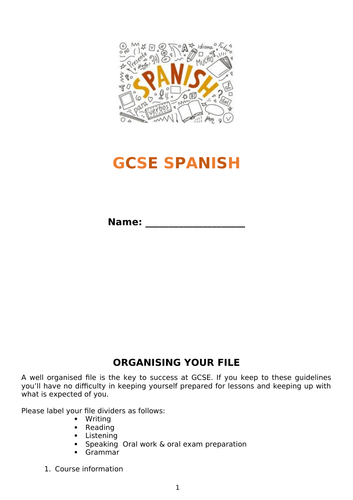 GCSE Spanish Booklet