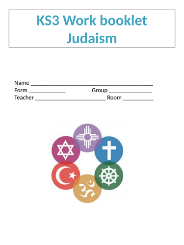 KS3 Religious Studies work booklet - Judaism