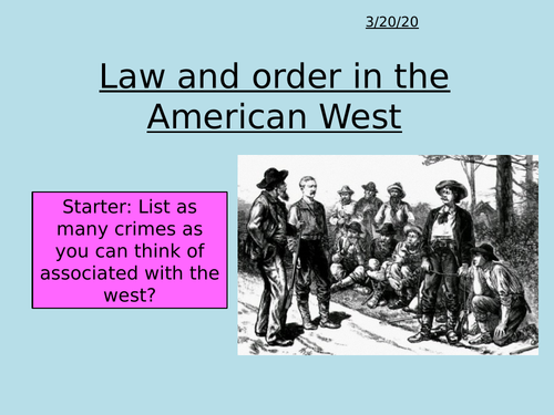 Law and order in the American West crime