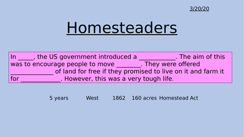 Homesteaders in the American West