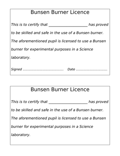 Bunsen Burner Lesson