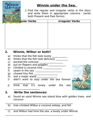 Winnie under the sea (worksheet)