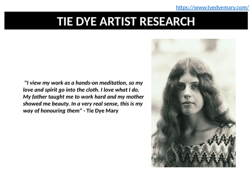 Textiles cover work - Tie dye Artist research