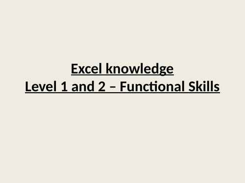 Excel Skills (Beginner to Advanced)- GCSE ICT / BTEC Level 2 ...