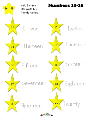 Numbers 11-20 distance learning