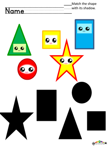 Shape and shadow matchng EYFS 3-5 YEARS