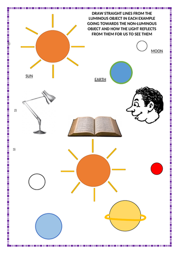 Luminous and Non-luminous Objects Activity