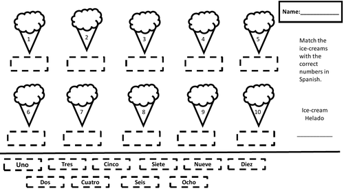 Spanish Numbers 1 10 Colouring And Writing Teaching Resources