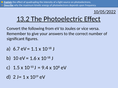 OCR AS level Physics: The Photoelectric Effect