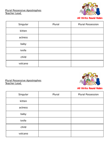 Year 4 - SPaG Plural Possession Apostrophes - Learning Journey